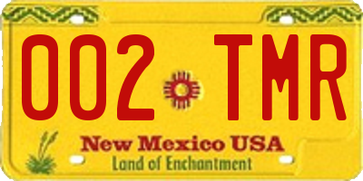 NM license plate 002TMR