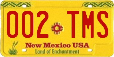 NM license plate 002TMS