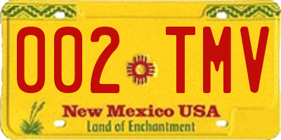 NM license plate 002TMV