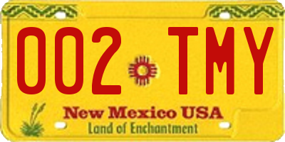 NM license plate 002TMY