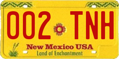 NM license plate 002TNH
