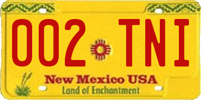 NM license plate 002TNI