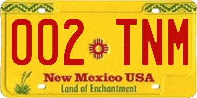 NM license plate 002TNM