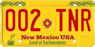 NM license plate 002TNR