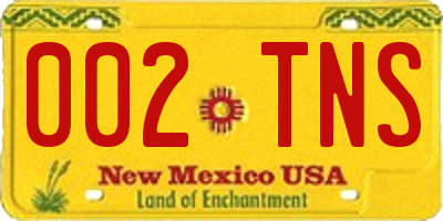 NM license plate 002TNS