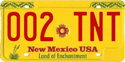 NM license plate 002TNT