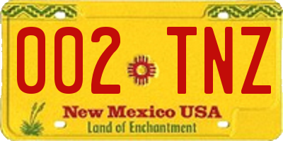 NM license plate 002TNZ