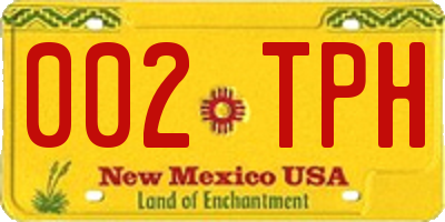 NM license plate 002TPH