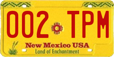 NM license plate 002TPM