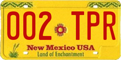 NM license plate 002TPR