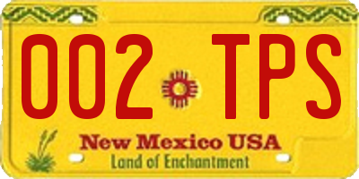 NM license plate 002TPS