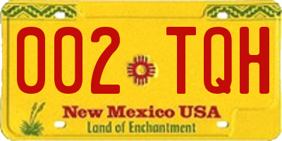 NM license plate 002TQH