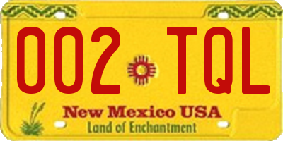 NM license plate 002TQL