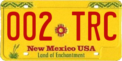NM license plate 002TRC