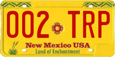 NM license plate 002TRP
