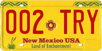 NM license plate 002TRY