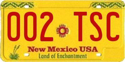 NM license plate 002TSC