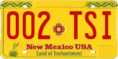 NM license plate 002TSI