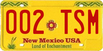 NM license plate 002TSM