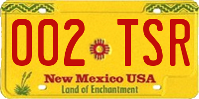 NM license plate 002TSR