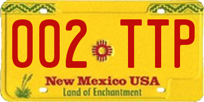 NM license plate 002TTP