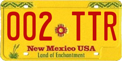 NM license plate 002TTR