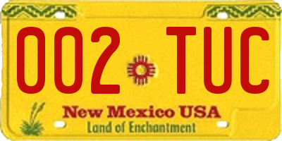 NM license plate 002TUC
