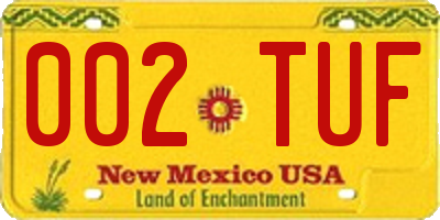 NM license plate 002TUF