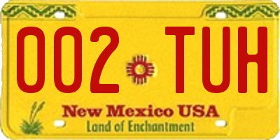 NM license plate 002TUH