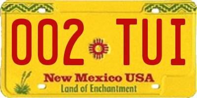 NM license plate 002TUI
