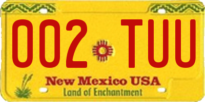 NM license plate 002TUU