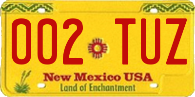 NM license plate 002TUZ
