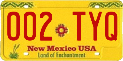NM license plate 002TYQ