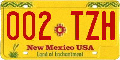 NM license plate 002TZH