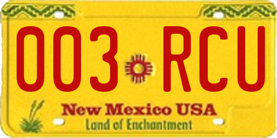 NM license plate 003RCU