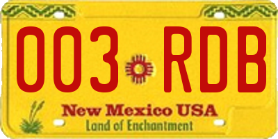 NM license plate 003RDB