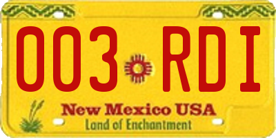 NM license plate 003RDI