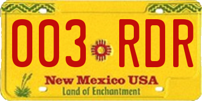 NM license plate 003RDR