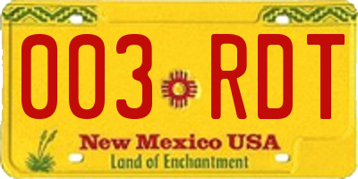NM license plate 003RDT