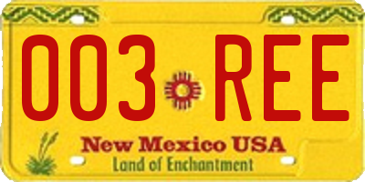 NM license plate 003REE