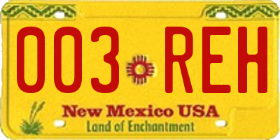 NM license plate 003REH