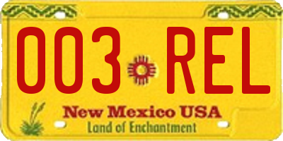 NM license plate 003REL