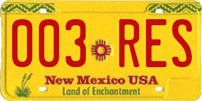 NM license plate 003RES