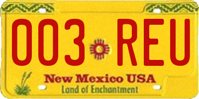 NM license plate 003REU