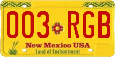 NM license plate 003RGB