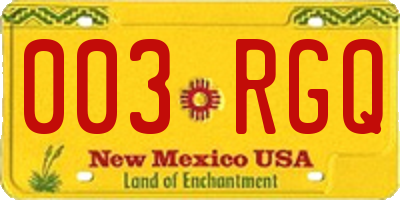 NM license plate 003RGQ