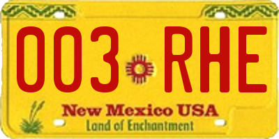 NM license plate 003RHE