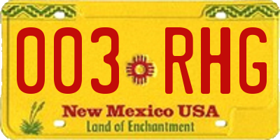 NM license plate 003RHG