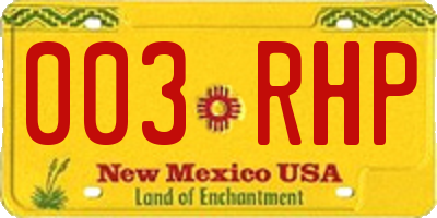 NM license plate 003RHP