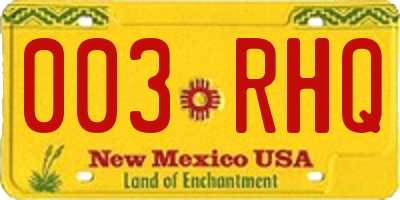 NM license plate 003RHQ